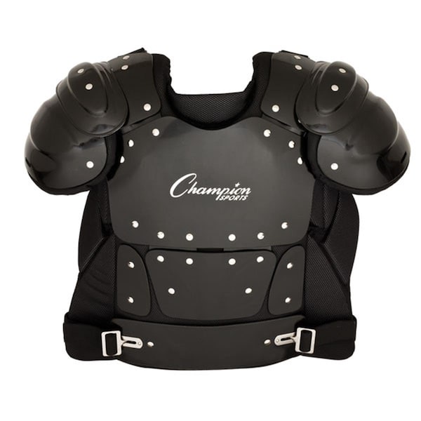 Champion Sports 13 in. Outside Plastic Shield Professional Umpire Chest Protector, Black CH56038 - main